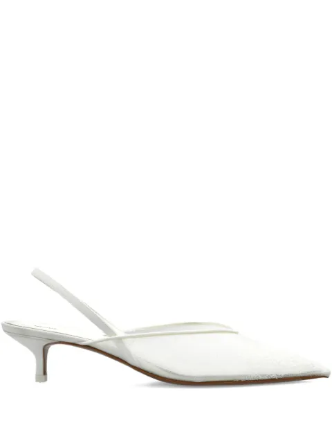 NEOUS 40mm Irena lace-detail slingback pumps White 00429XT10PA10IRENALACEFABRICCREAMFOOTBED