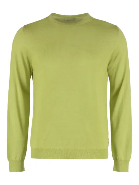 THE (Alphabet) ribbed-trim sweater Green TCGRU3135CASHSILK