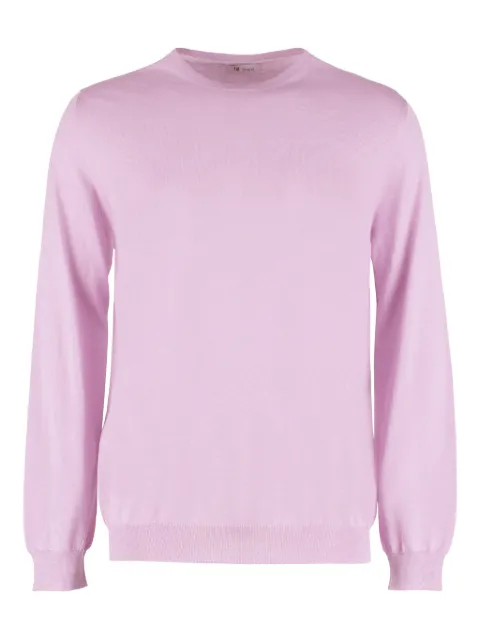 THE (Alphabet) ribbed-trim sweater Pink TCGRU3135CASHSILK