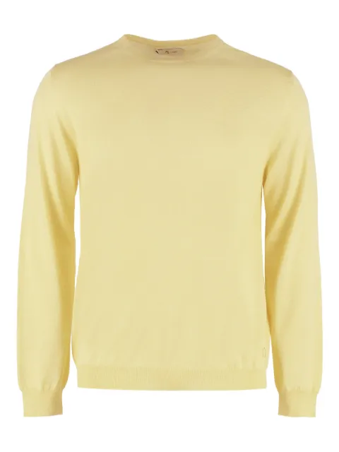 THE (Alphabet) ribbed-trim sweater Yellow TCGRU3135CASHSILK