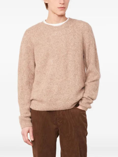 Officine Generale herringbone long-sleeve sweater Neutrals W25MKNT303
