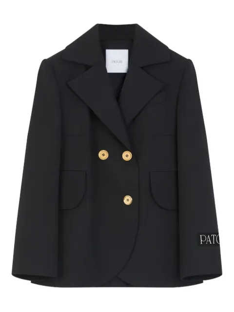 Patou double-breasted tie jacket Black JA0350103999B