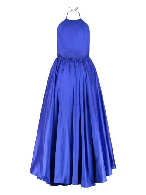 The New Arrivals Ilkyaz Ozel halterneck silk midi gown Blue NA01SD0197A
