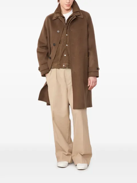 Officine Generale patch-pocket wool coat Brown W25MCTS657