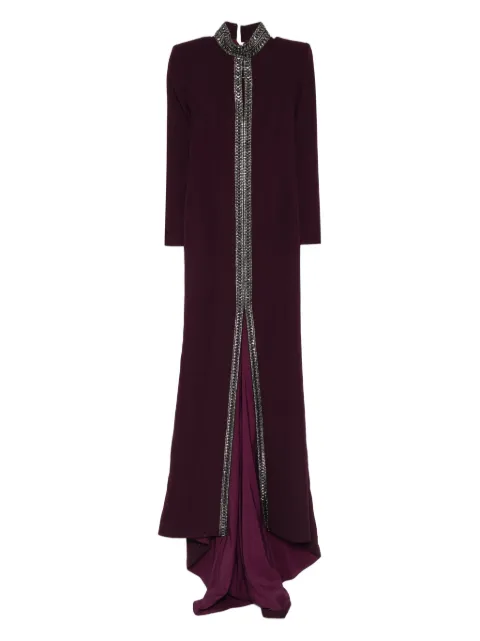 JEAN-LOUIS SABAJI crystal-embellished mermaid gown Red 6001412