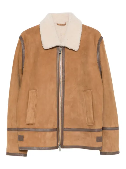 DONDUP zip-up leather jacket Brown UJ971DUPL0640U