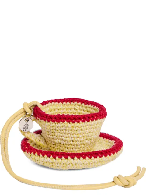 JW Anderson crocheted teacup bag charm Yellow AC415FA0477