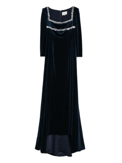 JEAN-LOUIS SABAJI crystal-embellished velvet gown Blue 6001418