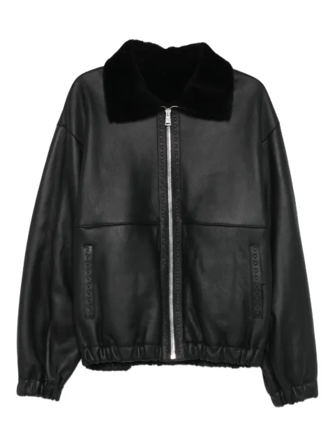 FENDI leather bomber jacket Black FM0260AQOM