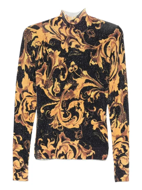 Versace Jeans Couture Baroque high-neck blouse Black 79HAFM04CMN04