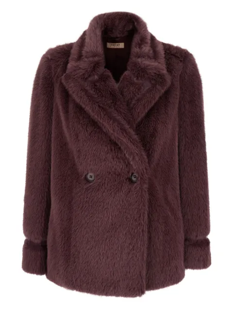 TWINSET double-breasted faux-fur jacket Red 252TT2154