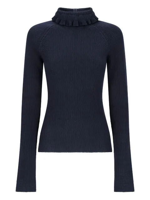Alaïa ruffled long-sleeve top Blue AA9H1310K096B