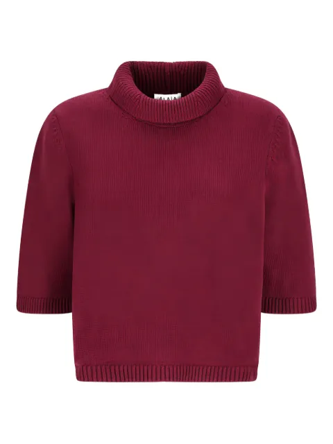 Alaïa roll-neck short-sleeve T-shirt Red AA9G0063K115B