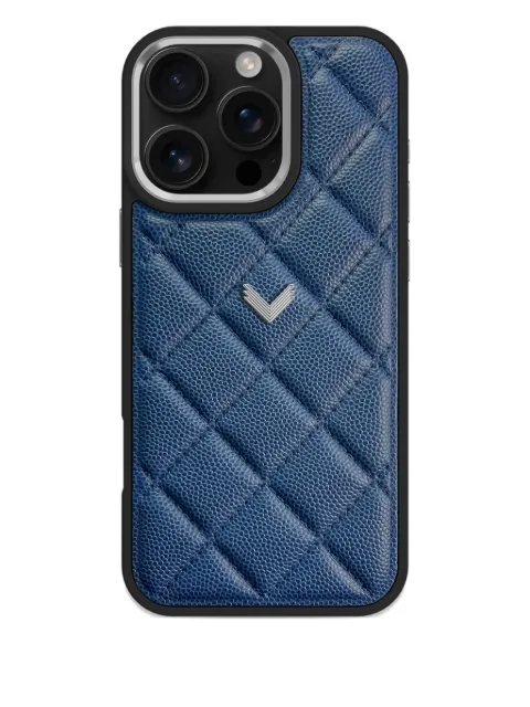 VELANTE quilted-leather iPhone 16 Pro phone case 01PCK2RCAI16PSBLCKSNIGHTBLUE