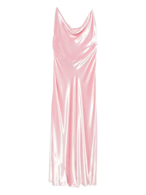 Alberta Ferretti cowl-neck strap dress Pink A04755145
