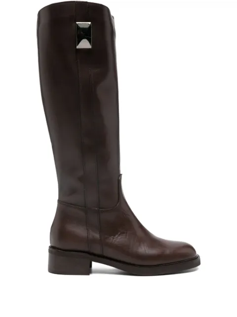 Progetto zip-up leather boots Brown ST7010