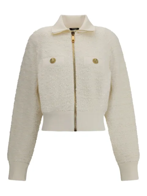 Balmain zipped tweed bomber White FF0TE200KJ16