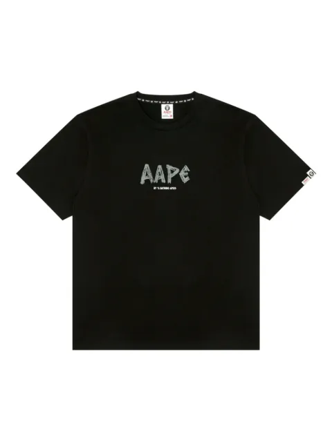 AAPE BY *A BATHING APE® AAPE logo-print T-shirt Black AAPTEM1733XXP