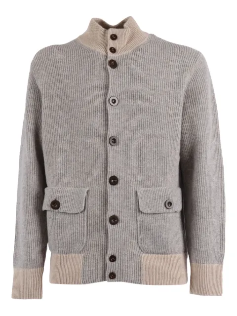 Ballantyne ribbed wool cardigan Grey B2O0035W023
