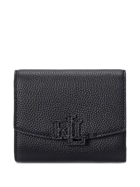 Lauren Ralph Lauren logo-patch leather wallet Black 432966782001