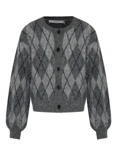 Gestuz argyle-check cardigan Grey 10910660