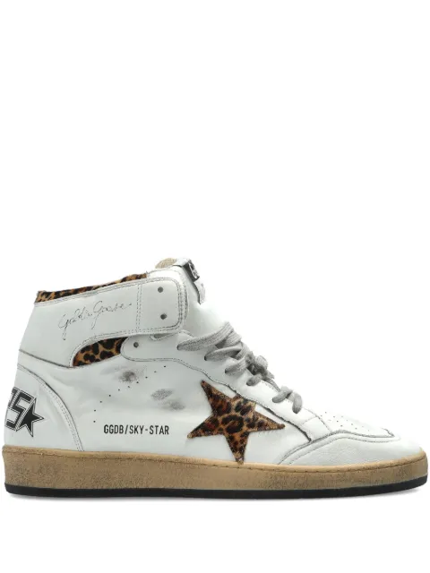 Golden Goose Sky-Star sneakers with signature on the ankle and leopard-print pony skin inserts sneakers White GMF00230F002193