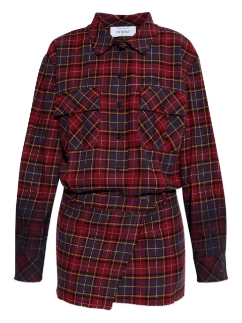 Off-White checked shirt dress Red OWDG00CF25FAB0012848