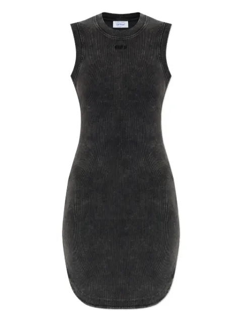 Off-White logo-embroidered ribbed dress Black OWDB560F25JER0011310