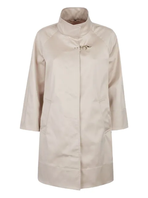 Fay high-neck patch-pockets oversized coat Neutrals NAW14503050WUW