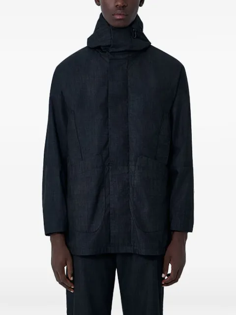 Massimo Osti Studio hooded patch-pocket jacket Black 19MMOW029A006255G999
