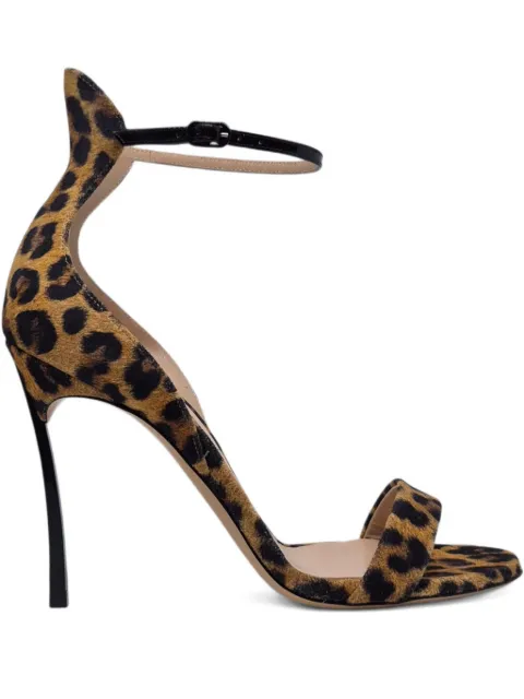 Casadei 100mm leather heeled sandals Brown 1LG40D100TT0555