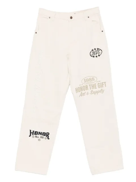 Honor The Gift logo-print trousers Neutrals HTG250321