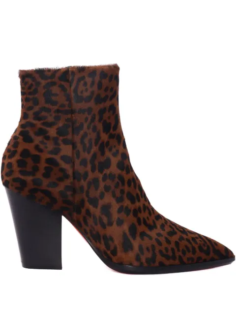 Santoni leopard-print block-heel ankle boots Brown WTWO71845HI3NVND