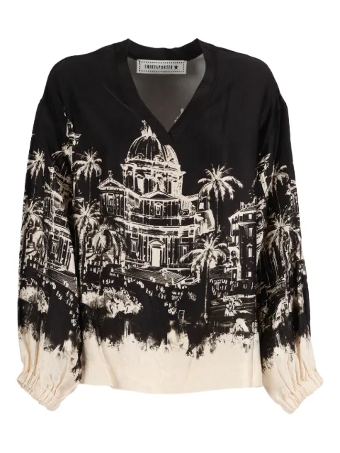 Shirtaporter printed blouse Black SH3724