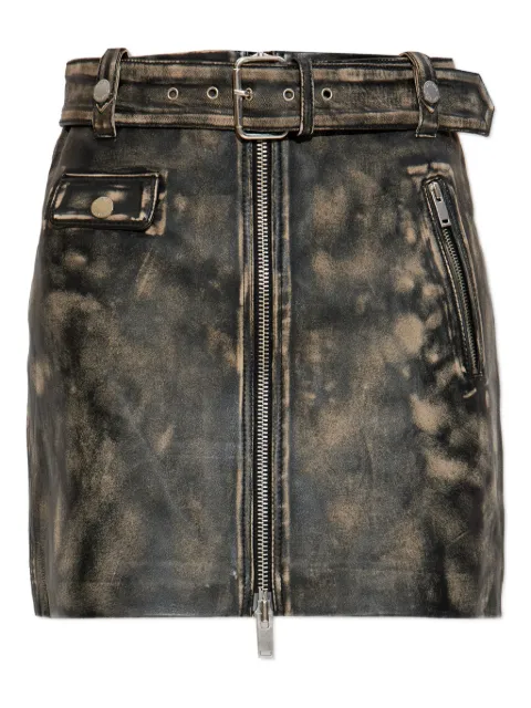 Gestuz belted leather skirt Black 10910556