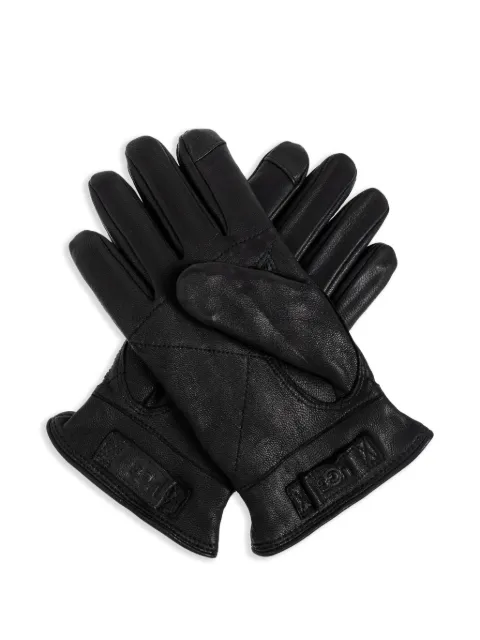 UGG logo leather gloves Black 100064