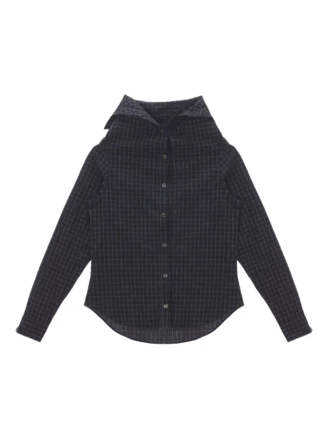 OUR LEGACY checked long-sleeve shirt Black W4252KB