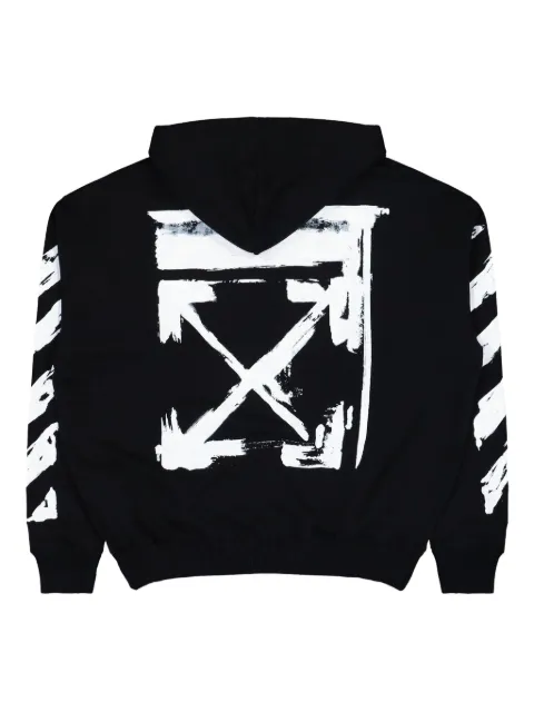 Off-White arrow-print zip-up hoodie Black OMBE015F25FLE002