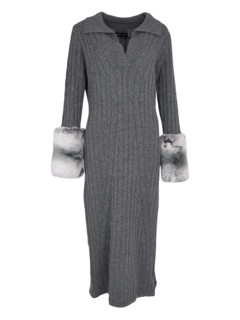 Izaak Azanei cable-knit midi dress Grey AW25LIN025A