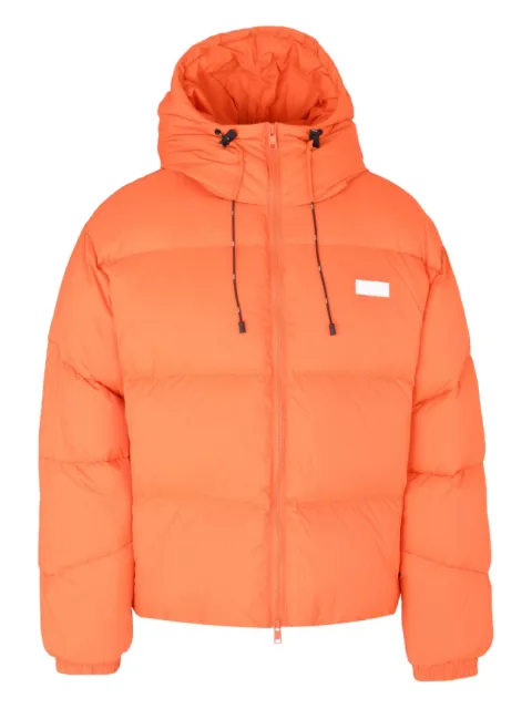 MSGM logo-plaque puffer jacket Orange 3940MH08257623