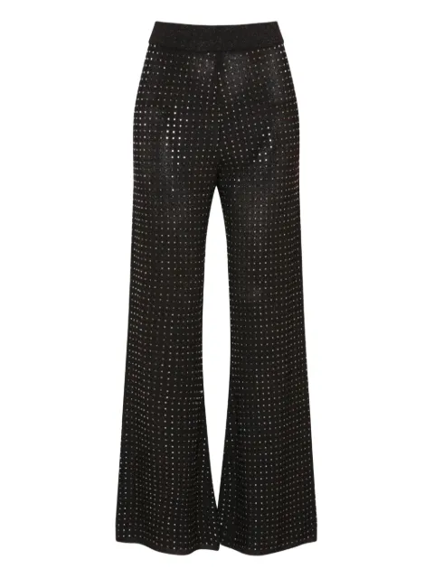 Izaak Azanei crystal-embellished flared trousers Black AW25LND001C