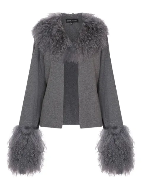 Izaak Azanei shearling jacket Grey AW25LIN023B