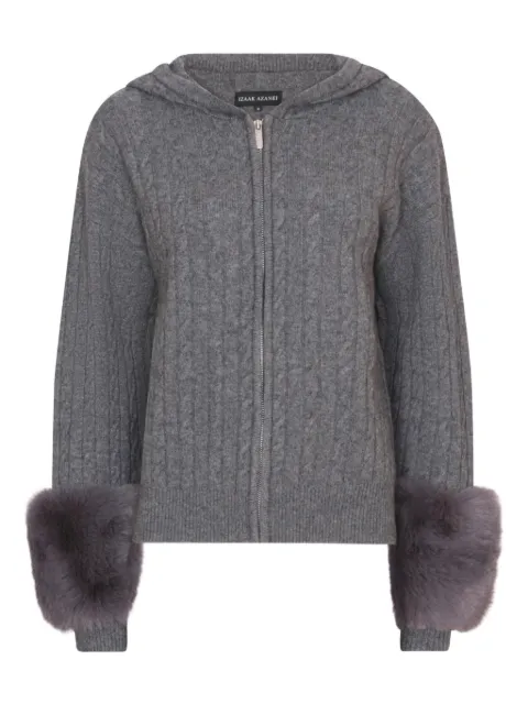 Izaak Azanei cable-knit zip-up cardigan Grey AW25LIN019A