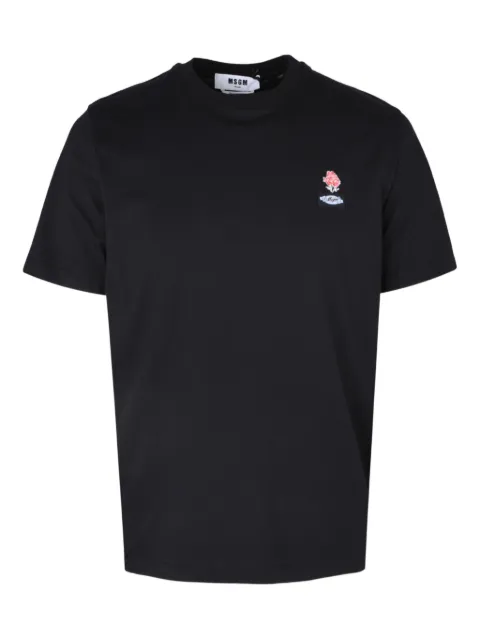 MSGM rose-motif T-shirt Black 3940MM117257798