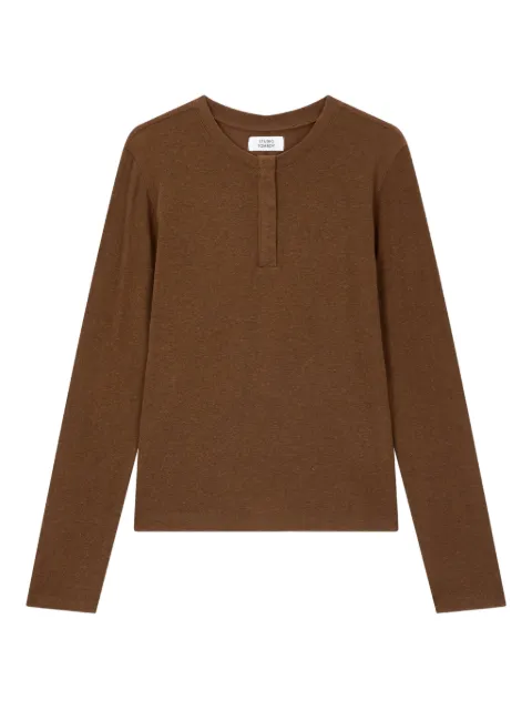 TOMBOY Henley-neck long-sleeve T-shirt Brown 9105322116