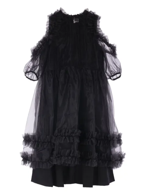 Noir Kei Ninomiya ruffled midi dress Black 3PO001W251BLACKXBLACK