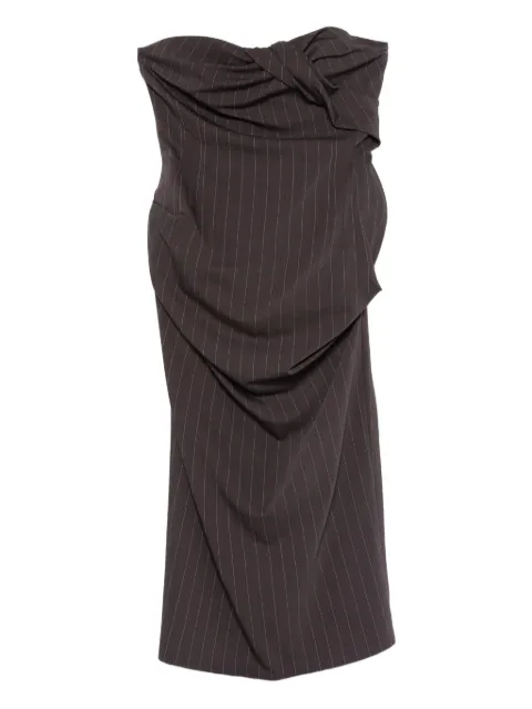 Magda Butrym striped twisted mini dress Brown 230925