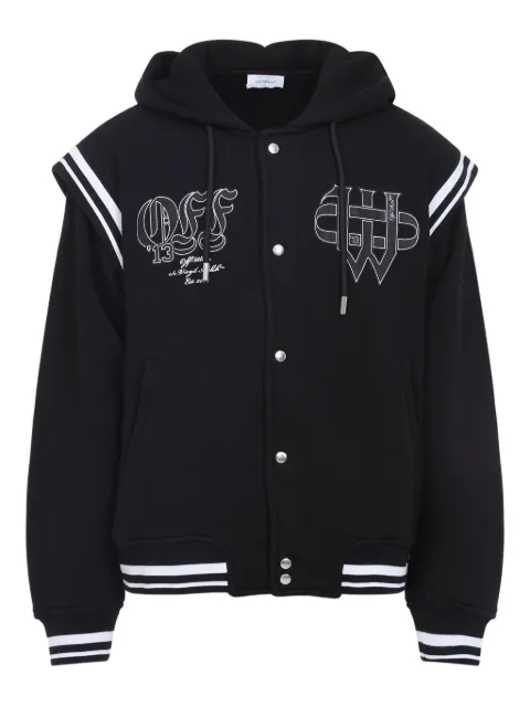 Off-White logo-embroidered hooded jacket Black OMEK003F25FLE0011001