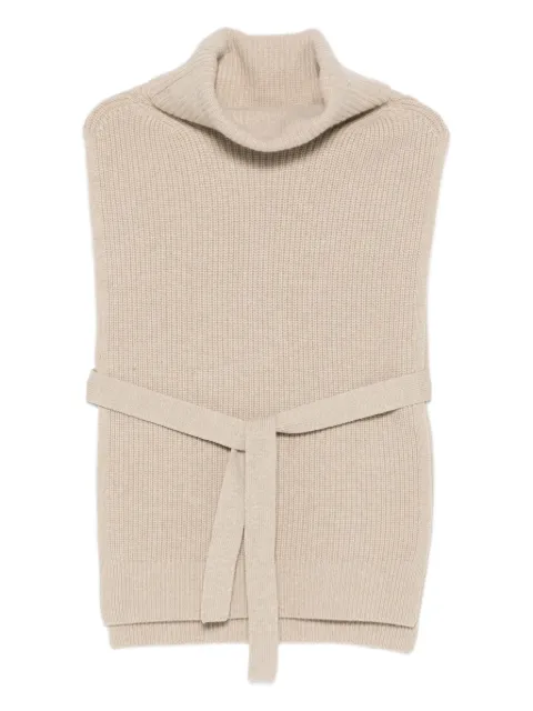 Yves Salomon roll-neck belted knitted top Neutrals 26WAA502XXMACLA2238