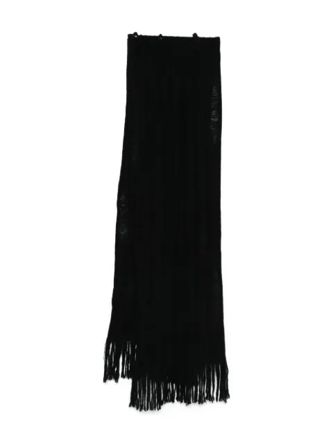 Isabel Benenato wool blend scarf Black UK08F25